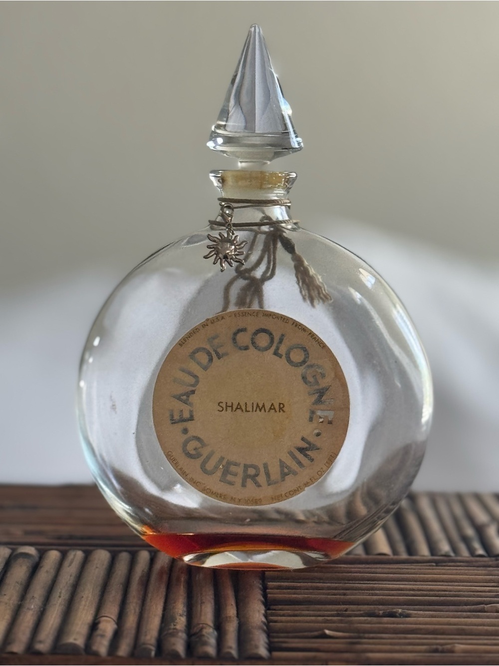 Rare large GUERLAIN Shalimar vintage Glass Bottle flacon montre